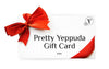 A beautiful gift card embellished with a vibrant red bow, showcasing the "Pretty Yeppuda" brand name. This visually appealing digital gift card offers the recipient the freedom to choose from a wide selection of Korean nail gel polishes, empowering them to find their perfect shade and indulge in a luxurious nail care experience.