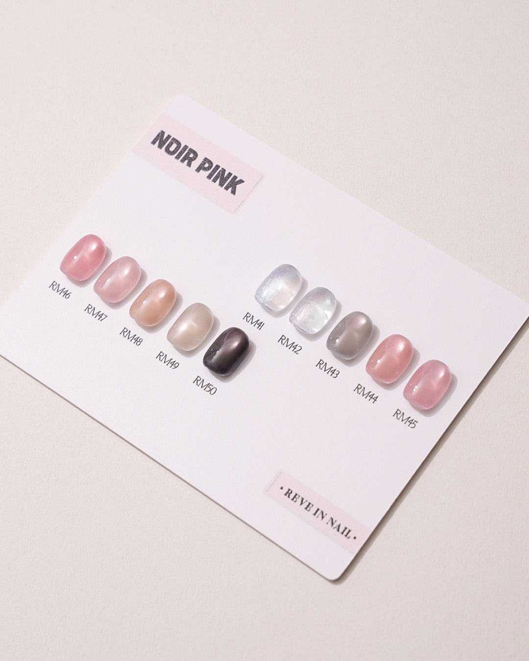 REVE IN NAIL Noir Pink Magnetic Gel Polish Set (10pcs) - Korean Nail Gel Collection