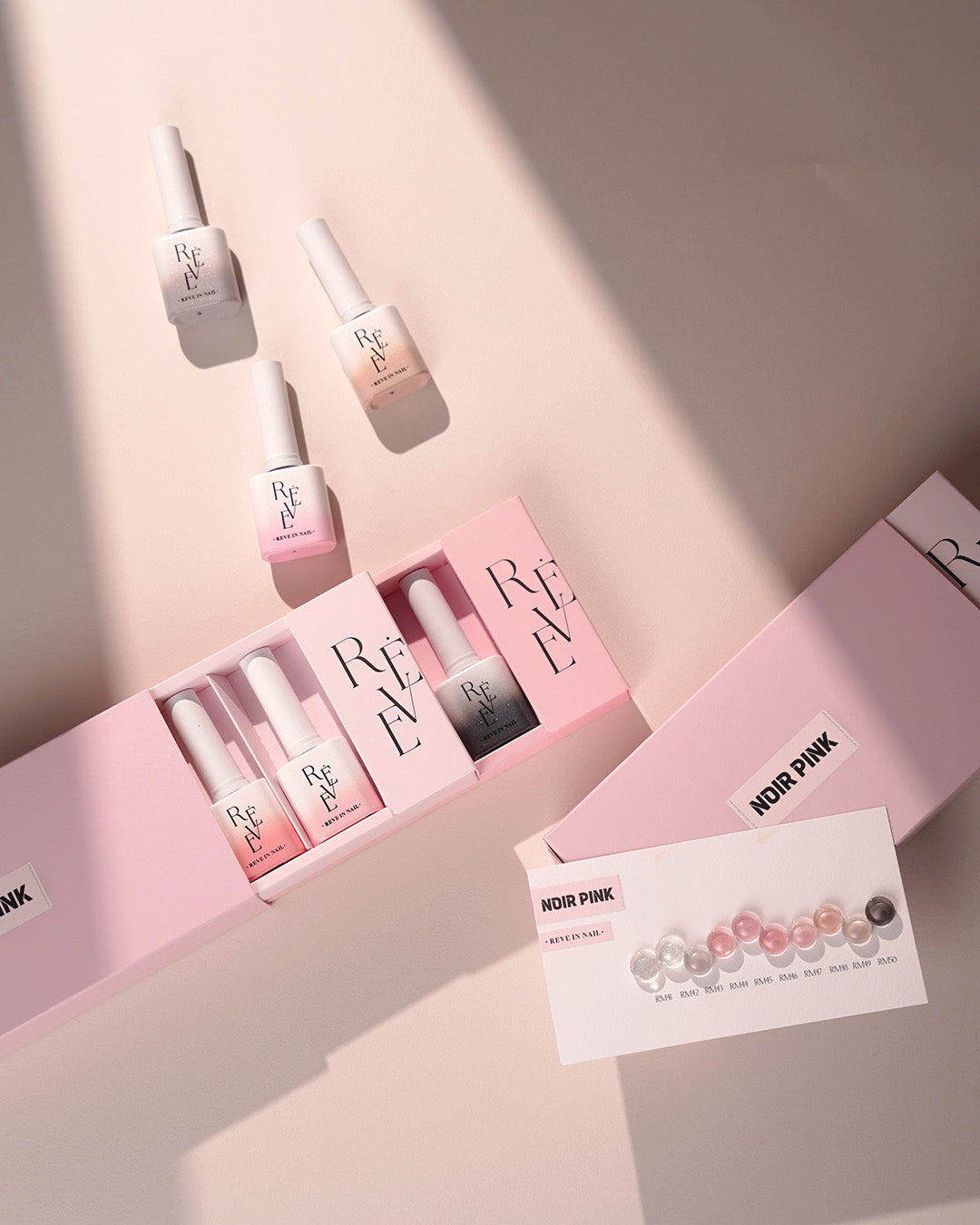 REVE IN NAIL Noir Pink Magnetic Gel Polish Set (10pcs) - Korean Nail Gel Collection