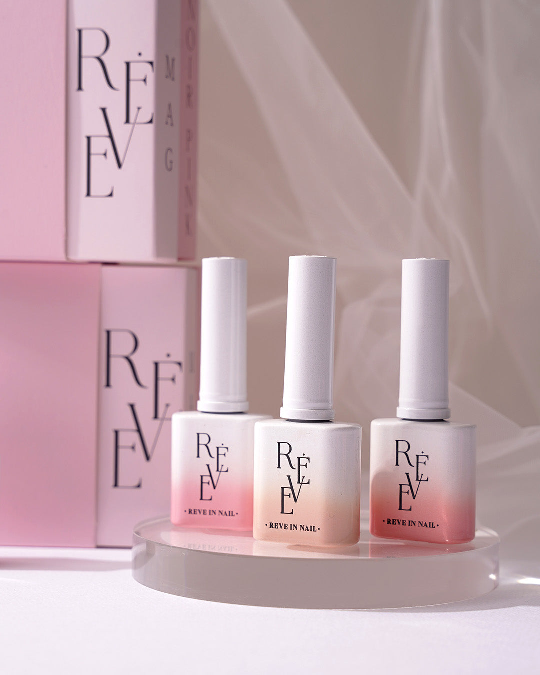 REVE IN NAIL Noir Pink Magnetic Gel Polish Set (10pcs) - Korean Nail Gel Collection