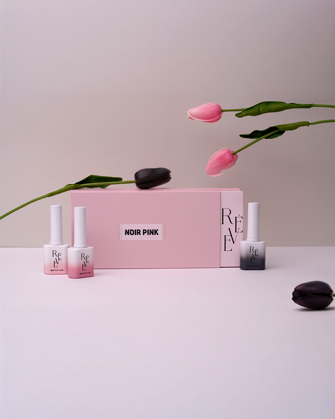 REVE IN NAIL Noir Pink Magnetic Gel Polish Set (10pcs) - Korean Nail Gel Collection