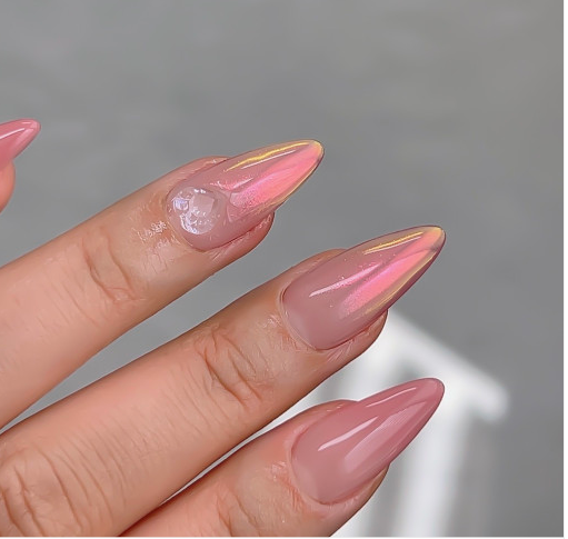 Light Pink Glitter Stiletto Acrylic Nails | Stiletto nails designs, Fun  nails, Nail art