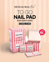 Jello Jello To Go Nail Pad: A set of 100 gel cleanser nail pads from the popular Korean brand, designed for convenient on-the-go nail care and maintenance. The image showcases the sleek, striped packaging and highlights the product's portability and 89 won per pad value proposition.