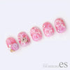 Elegant and delicate sakura-inspired nail art designs in shades of pink, featuring intricate floral patterns and accents that evoke the beauty and femininity of the Tsumekira AIRY CHEEK SAKURA ES-ACH-005 product.