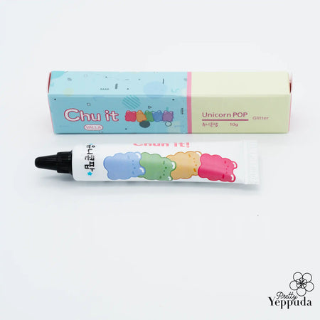 VALLA Chu It 3D Deco Gel - Unicorn Pop - Yellow, Cyan, Pink Glitter | Korean Nail Supply for Europe | Pretty Yeppuda