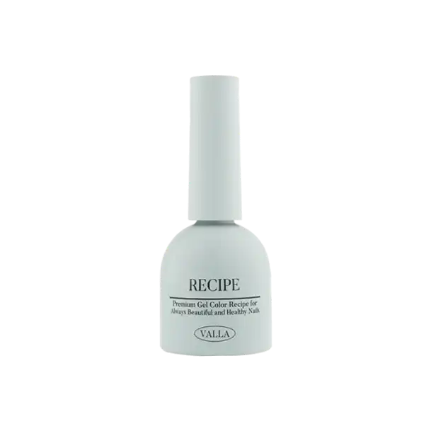 VALLA Camembert Cheese Collection syrup gel polish bottle in soft mint green color. Premium gel color recipe for beautiful and healthy nails. Sleek, cylindrical bottle with long neck and round base. Black text on white label. Professional-looking nail polish for the Camembert-inspired collection.