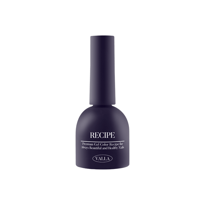 An image of a VALLA Solid 100 Non-Wipe Color Collection (Single Gels) product, featuring a deep purple nail polish bottle with the brand name and product description prominently displayed. The bottle has a sleek, modern design with a matte finish, highlighting the premium quality and attention to detail of the VALLA brand.