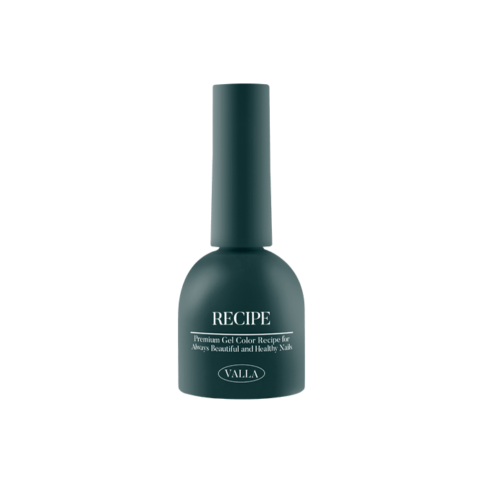 An image of a teal-colored gel polish bottle from the VALLA Solid 100 Non-Wipe Color Collection, showcasing the brand's carefully curated 100-color range of vivid, long-lasting gel polish options with a smooth, non-wipe finish and one-coat coverage.