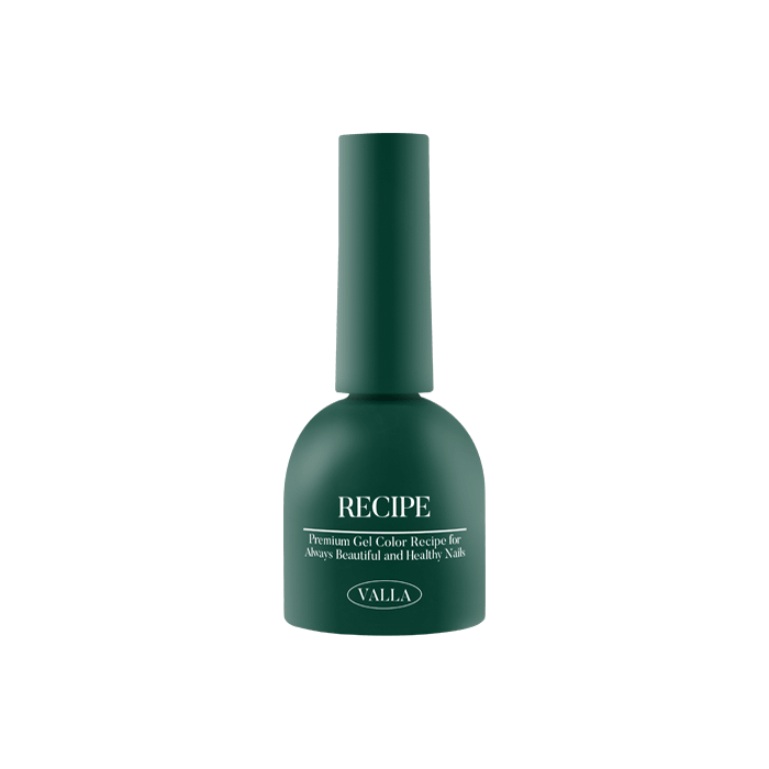 A vibrant, emerald-green bottle showcasing the VALLA Solid 100 Non-Wipe Color Collection (Single Gels) - a comprehensive set of carefully crafted colors for a smooth, vivid, one-coat application and a long-lasting, non-wipe finish. This premium gel polish offers a versatile and extensive range of shades to elevate any manicure or pedicure with the VALLA brand's renowned quality and innovation.