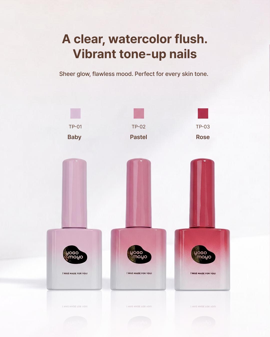 YOGOMAYO Tone Up 2 Collection (3pcs) - Korean Nail Gel Polish