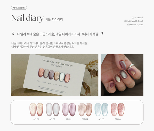 AURORA QUEEN ORE Nail Diary collection (Master) - 6pcs/set - Gel