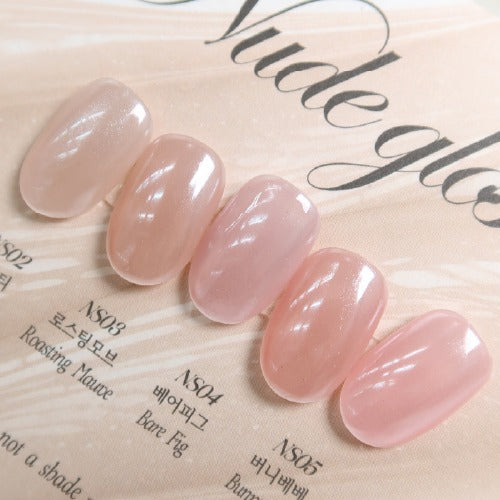 FIOTE NS02 Milk Tea – Nude Gloss Syrup Gel 10ml — Nude Gloss collection shade chart; listing contains the named shade only