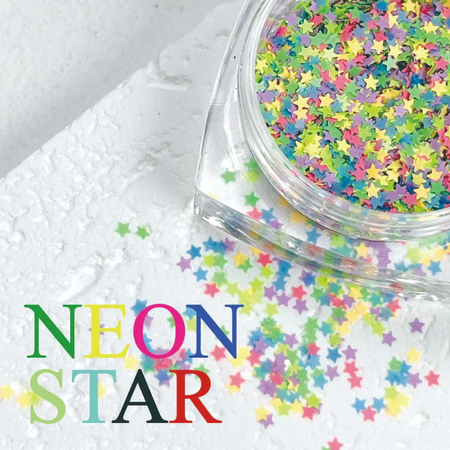 CLODI Mini Mix Stars Glitters - Neon Star (0.5g) - Nail Art