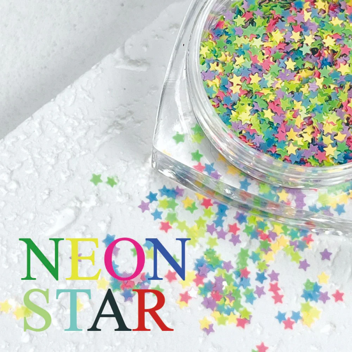 CLODI Mini Mix Stars Glitters - Neon Star (0.5g) - Nail Art