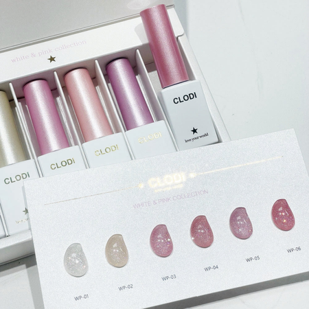 CLODI White and Pink Collection Set 6pcs/set (6x8g) - Gel