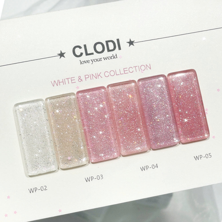 CLODI White and Pink Collection Set 6pcs/set (6x8g) - Gel