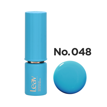 LEAV Color Gel LVN048 8ml product showcases a vibrant, aqua-toned nail polish bottle against a plain white background, providing a sleek and minimalist presentation. The product details indicate that the nail polish color may vary based on individual monitor settings and image effects, ensuring customers are informed of potential color discrepancies.