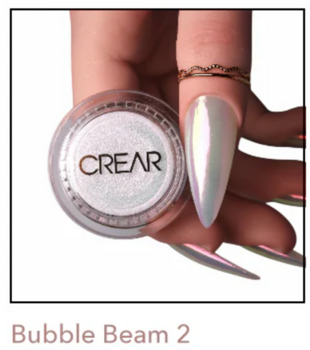 CREAR - Bubble Beam Mirror Powder 2. Peach with pink-blue shift - Nail Art