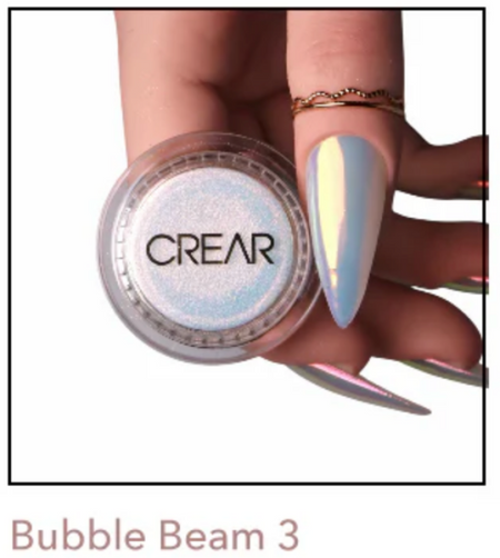 CREAR - Bubble Beam Mirror Powder 3. Blue and lemon yellow shift - Nail Art