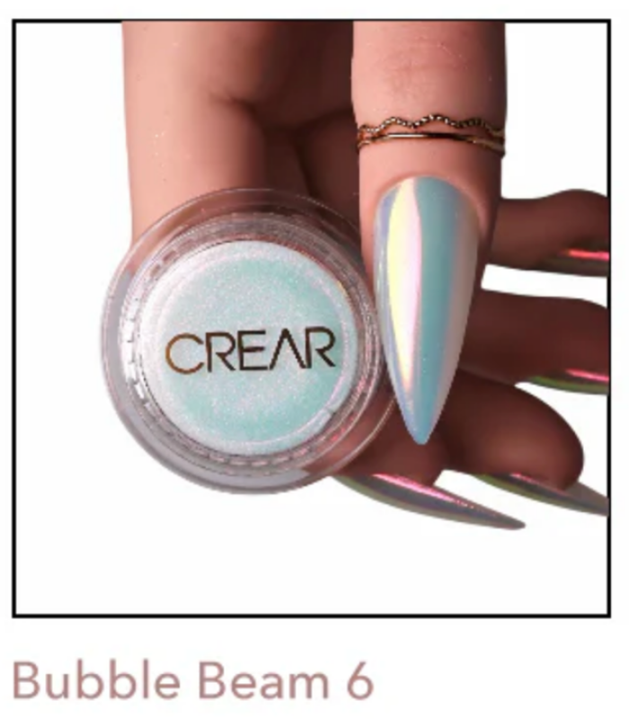 CREAR - Bubble Beam Mirror Powder 6.Light green with pink-yellow shift - Nail Art