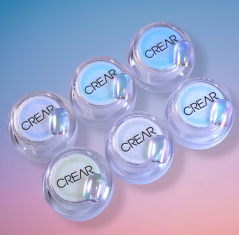 CREAR - Bubble Beam Mirror Powder 6.Light green with pink-yellow shift - Nail Art