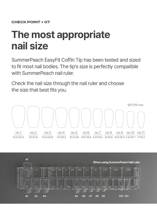 Danjinail Summer Peach Easy Fit Coffin Tip #1 refill 50pcs - Tools