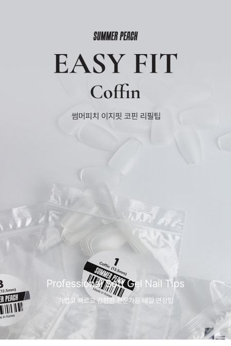 Danjinail Summer Peach Easy Fit Coffin Tip #4 refill 50pcs - Tools