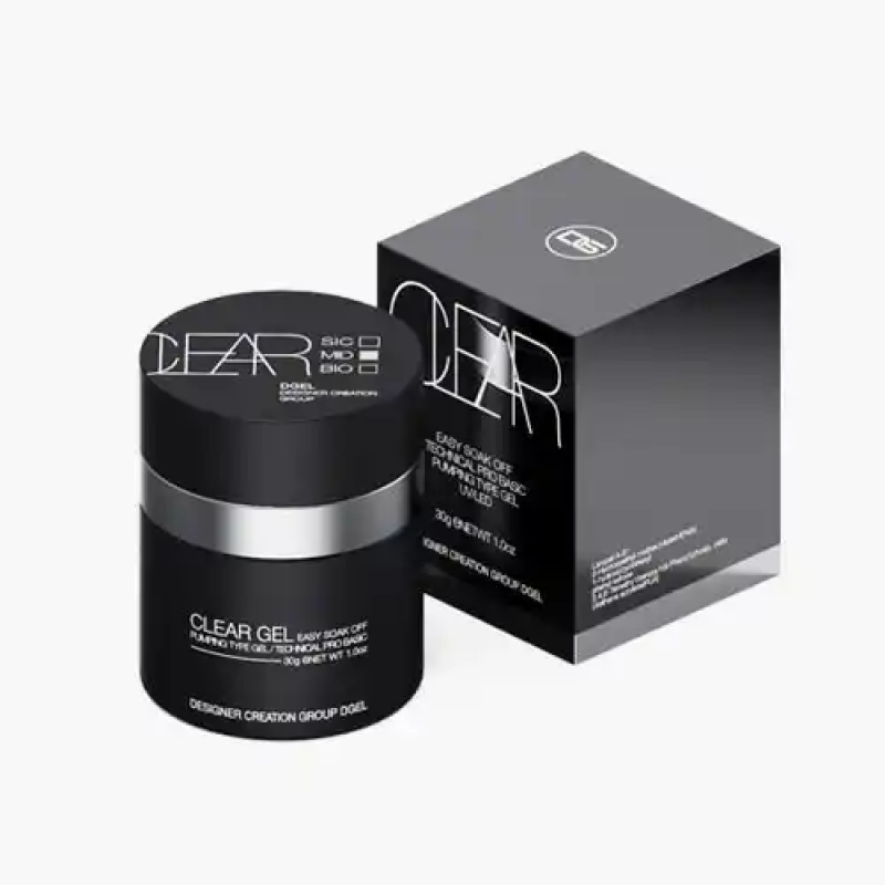 DGEL Pumping Clear Gel MID - A medium viscosity, soak-off builder gel from one of Korea's best-selling nail care brands, featuring an airtight sealed jar with a pumping mechanism to prevent contamination and minimize product waste.
