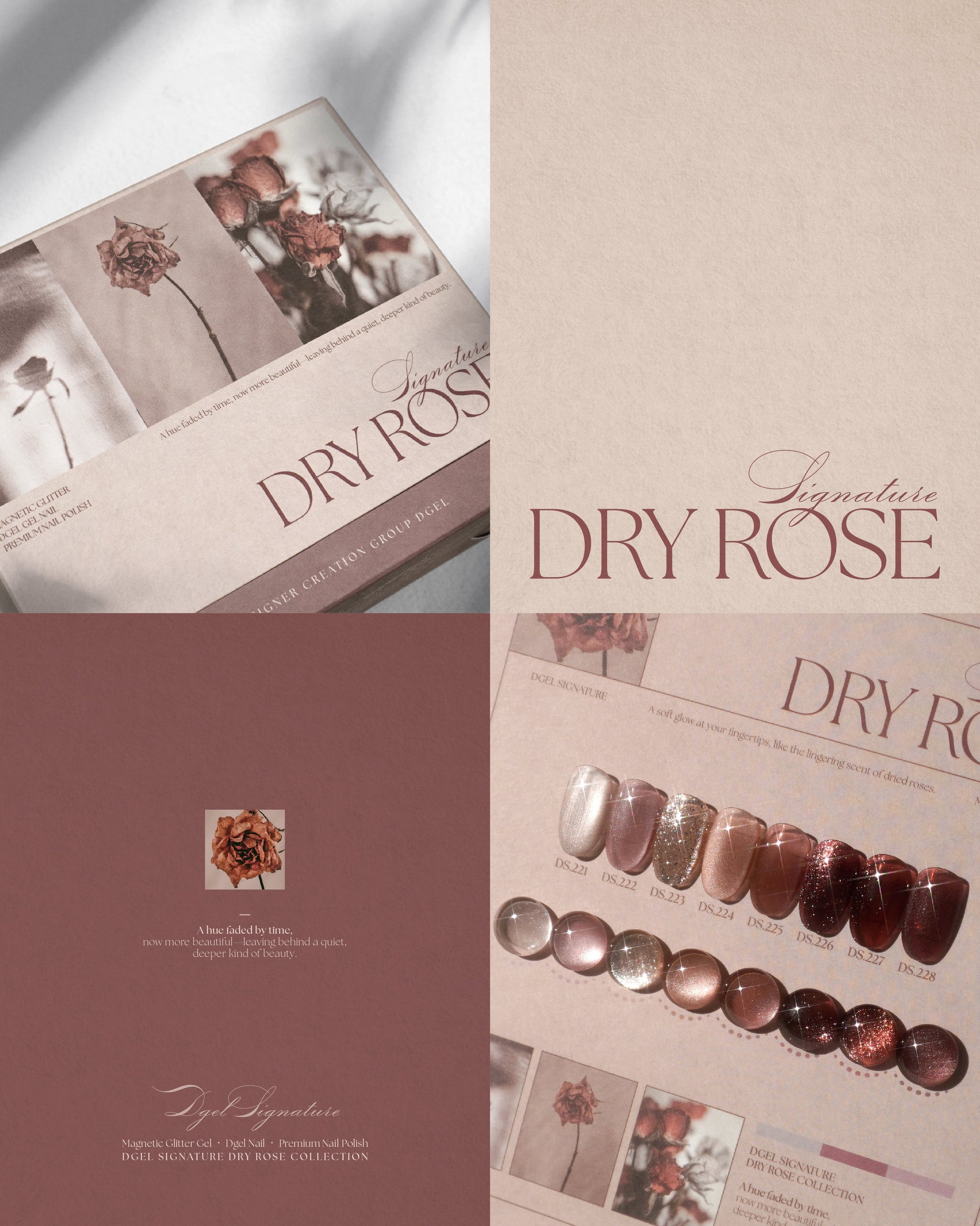 DGEL Signature Dry Rose Magnetic Gel Collection 8pcs/set - Gel