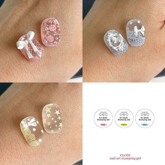 CLODI Art Multi Stamping Gel Set (3 Pastel Colours)