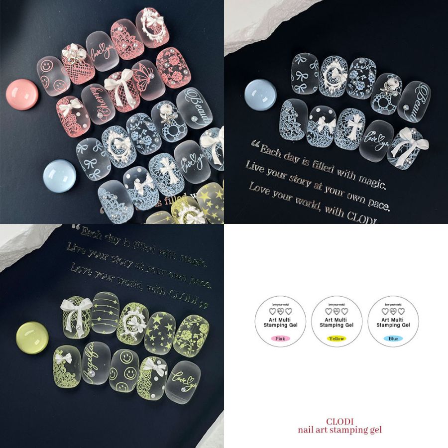 CLODI Art Multi Stamping Gel Set (3 Pastel Colours)