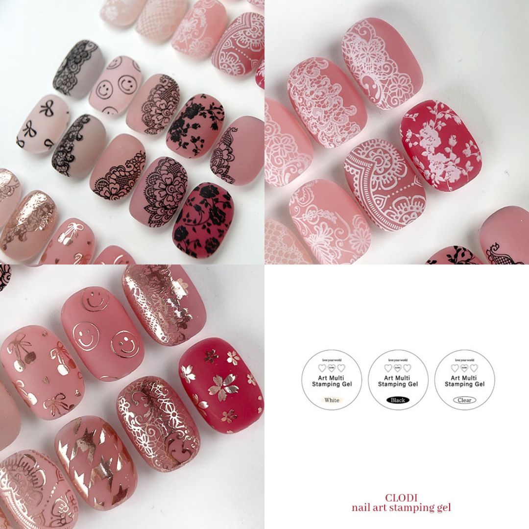 CLODI Art Multi Stamping  Base and Pastel Gel Set (6 Colours)