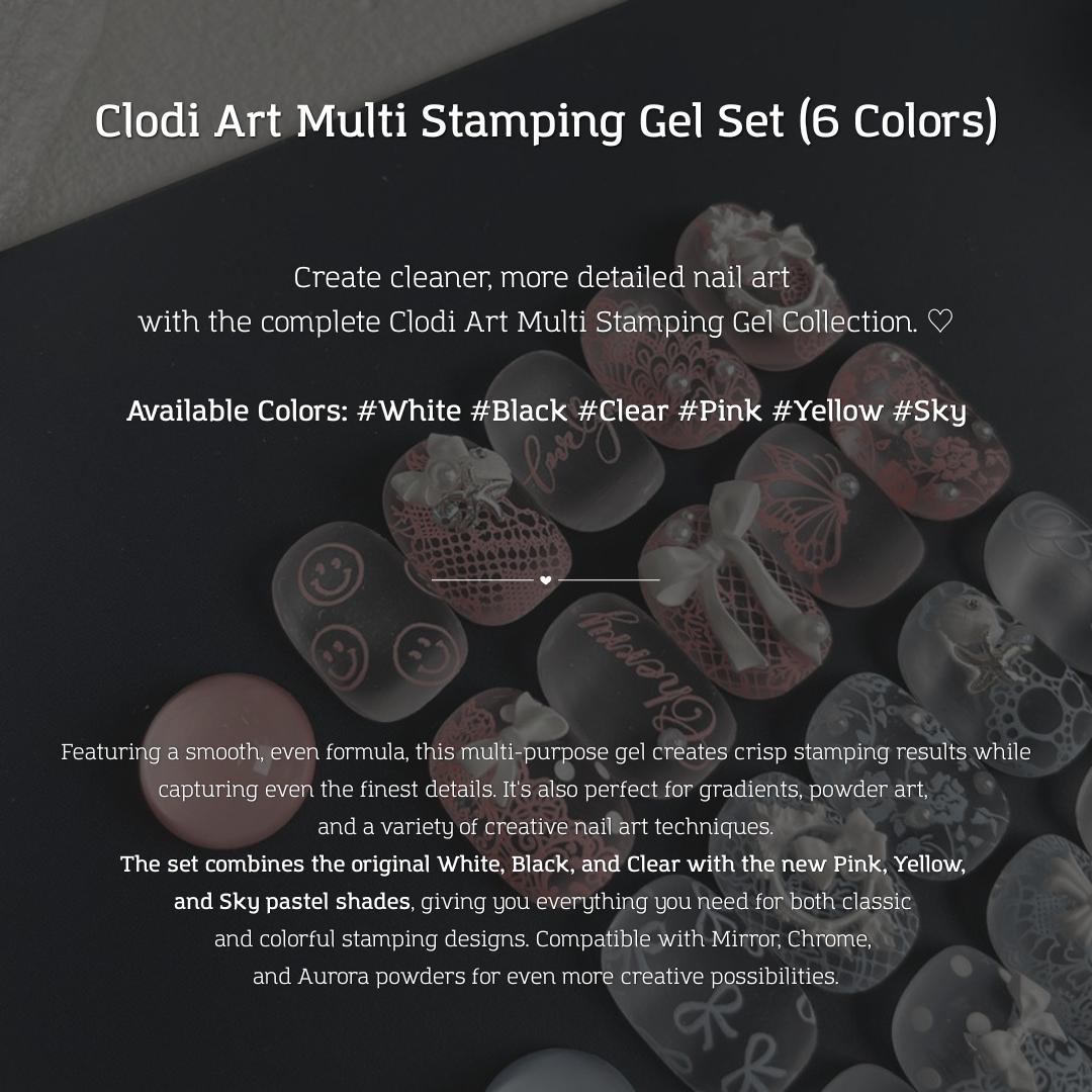 CLODI Art Multi Stamping  Base and Pastel Gel Set (6 Colours)