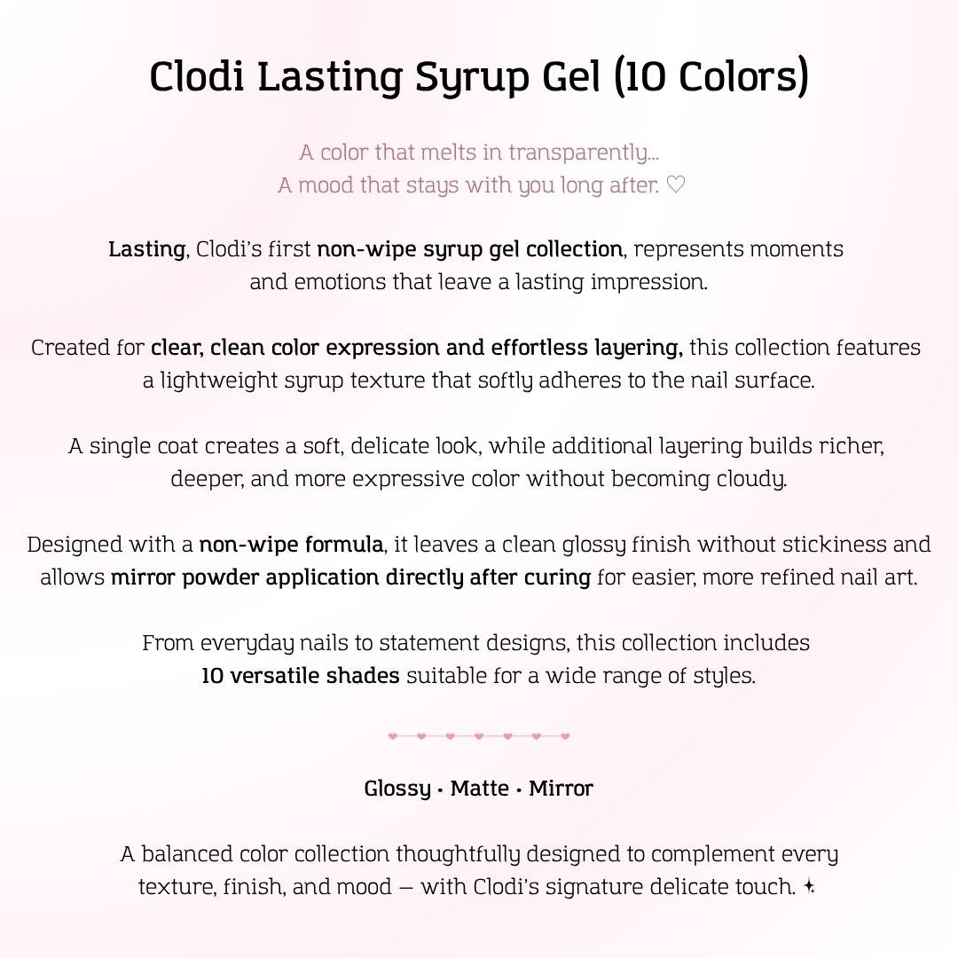 CLODI Lasting Syrup Gel Set (10 Colours) – Korean Nail Gel