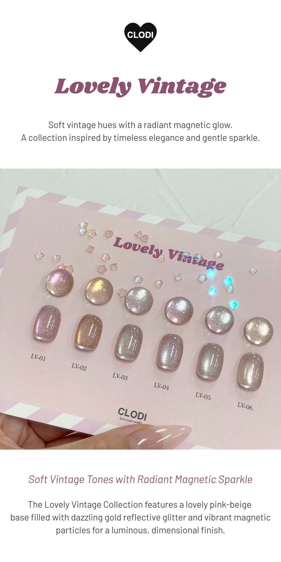 CLODI Lovely Vintage Magnetic Gel Set (6 Colours)