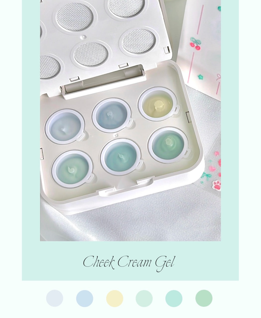 NAILBAYO Cheek Cream Gel Mint CK07–CK12 – 6-Colour Palette
