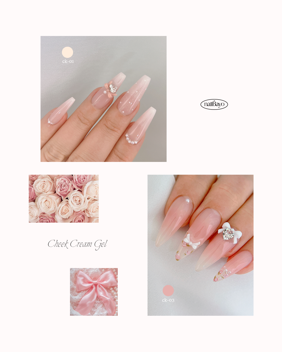 NAILBAYO Cheek Cream Gel Pink CK01–CK06 – 6-Colour Palette