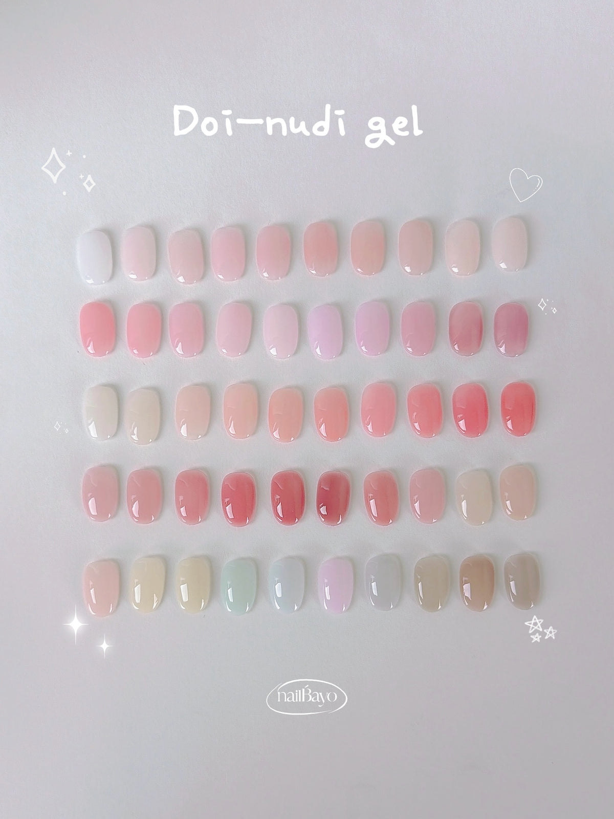 Nailbayo DOI Core Nudi Gel DS01–DS50 Collection – 50 Colours