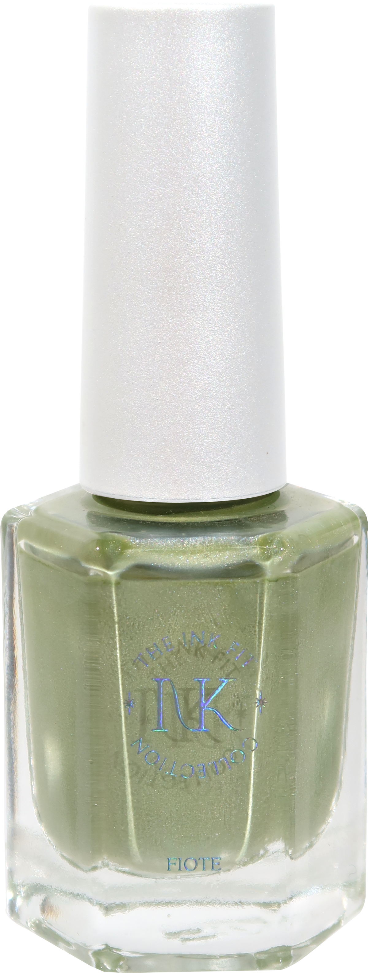 FIOTE The Ink Fit Haze five-piece collection: Moss Sage IKM08 bottle close-up. This shade is included in the full five-piece set.