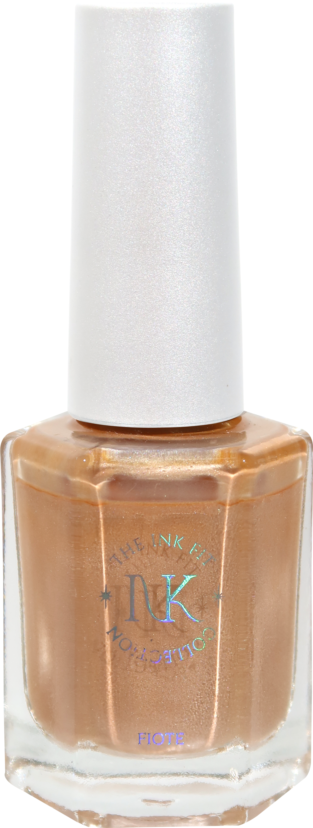 FIOTE The Ink Fit Haze five-piece collection: Copper Veil IKM06 bottle close-up. This shade is included in the full five-piece set.