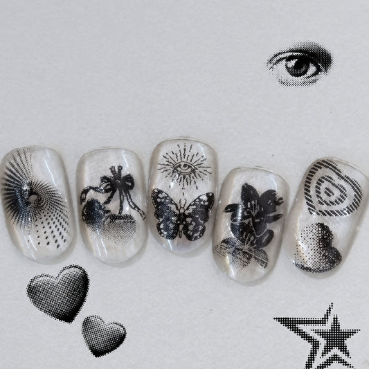 FIOTE Dot Stamping Plate — square nail-art examples; gel colours and stamping accessories sold separately.