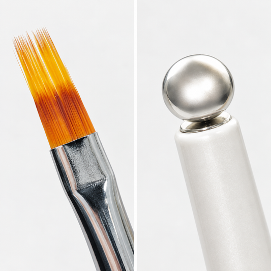 FIOTE 03 Mag Blend — gradient brush bristles and spherical magnet close-ups.