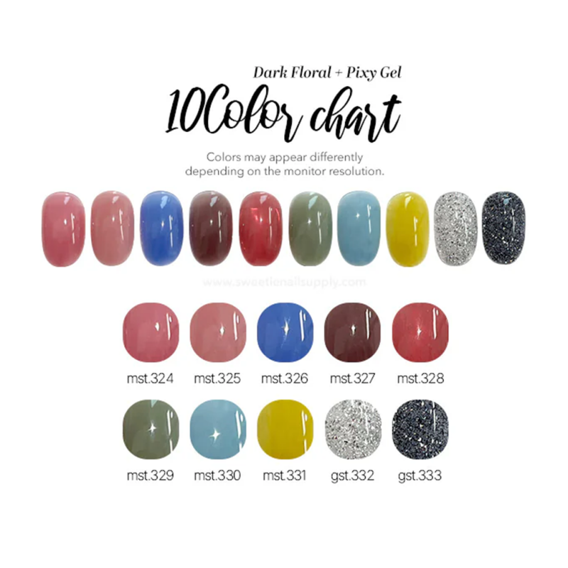 FIRST STREET DARK FLORAL - 10pcs/set - Gel