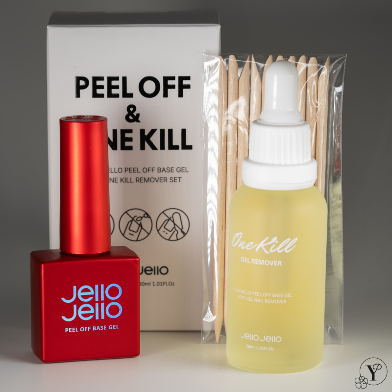 JELLO JELLO One Kill Remover + Peel Off Base Set New - Gel