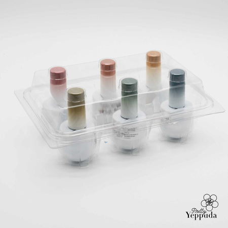 Vibrant and modern collection of six portable rolling bottles in chic metallic hues, designed with customizable stickers for personalization. The sleek, compact design and variety of colors make this JIN.B Ding Gading product an eye-catching and practical accessory for the on-the-go Shopify customer.