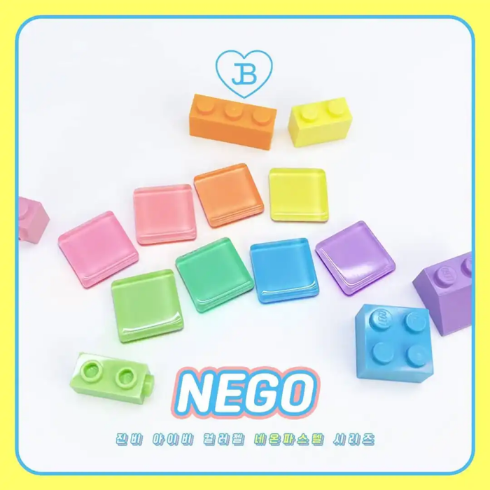 Vibrant, playful array of JIN.B's NEGO color gel nail polish collection featuring a set of 8 highly pigmented, neon pastel shades that offer full coverage in a single coat and cure quickly under UV/LED light, showcasing the brand's commitment to innovative, trendy nail care products.