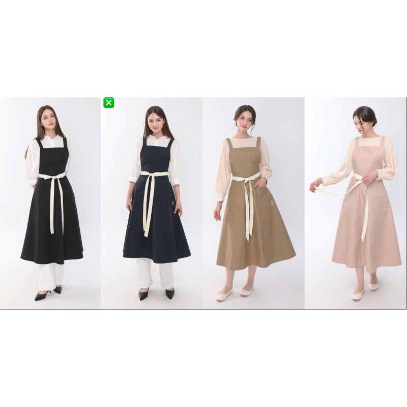 K.BLANC Flare Onepiece Apron Navy - Apron