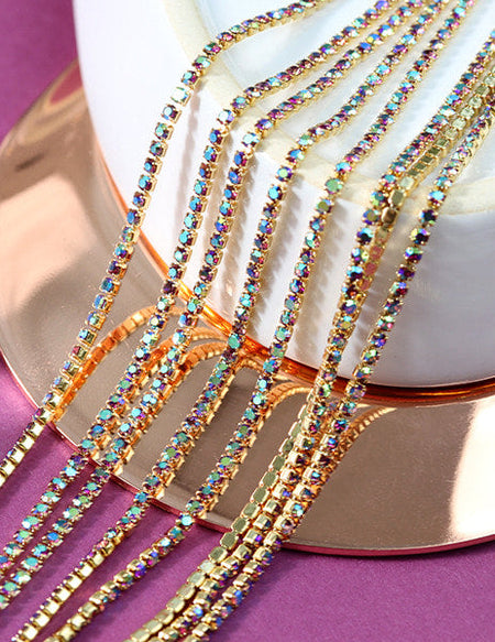 MAKE.N Nail Chain14 - Hologram Color Chain Purple (10cm) - Nail Art
