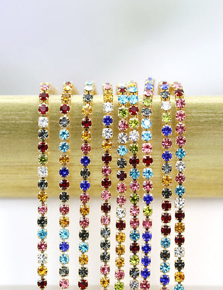 MAKE.N Nail Chain17-1 - Mini Cubic Chain 1.5mm Colorful (10cm) - Nail Art