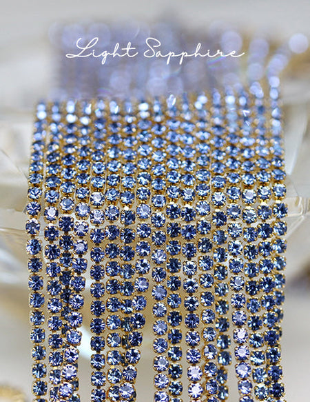 MAKE.N Nail Chain20-1 - Mini Cubic Chain 1.5mm Light Sapphire (10cm) - Nail Art